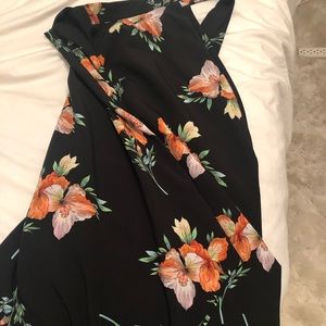Topshop floral high waisted asymmetrical skirt